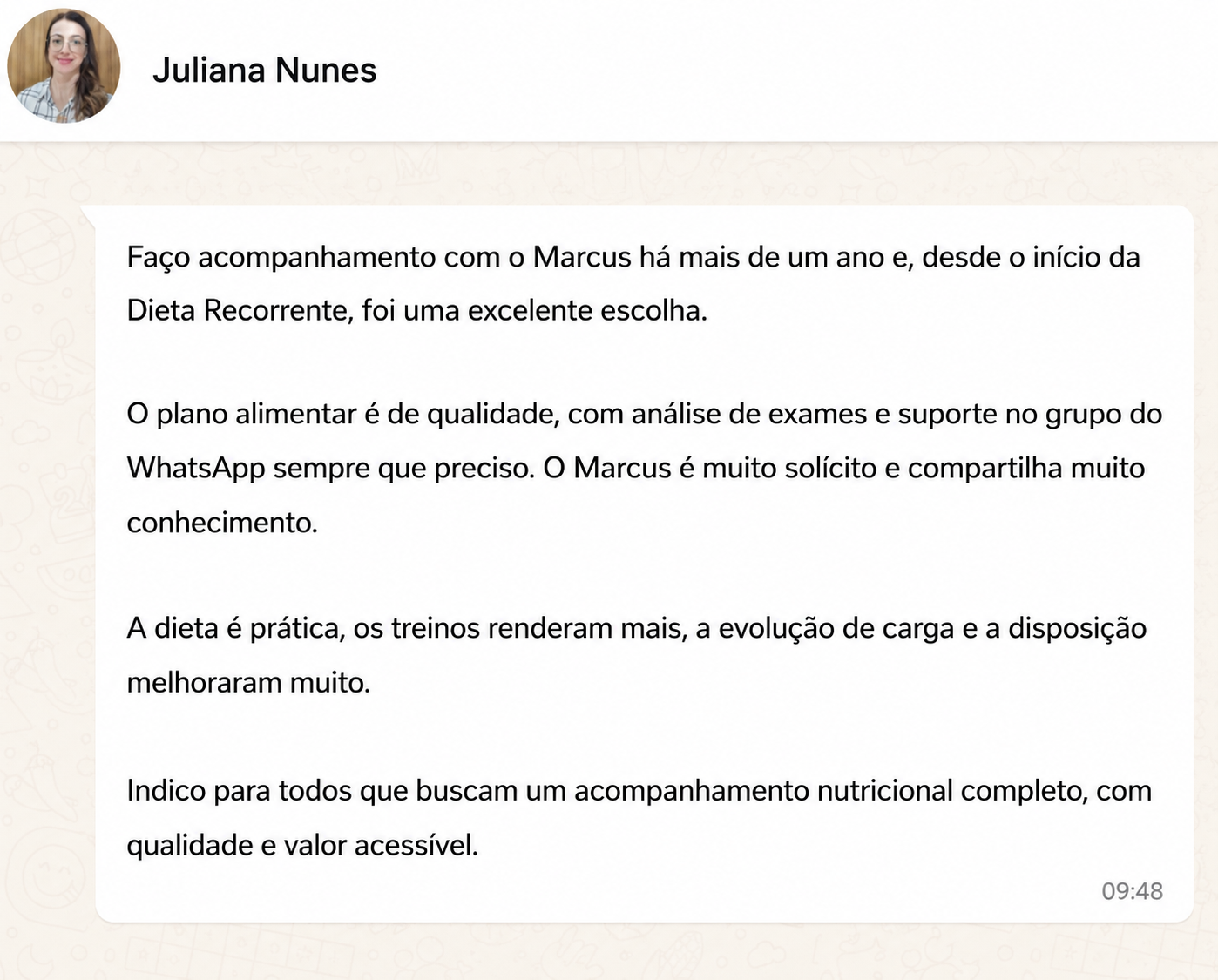 Depoimento de Juliana Nunes